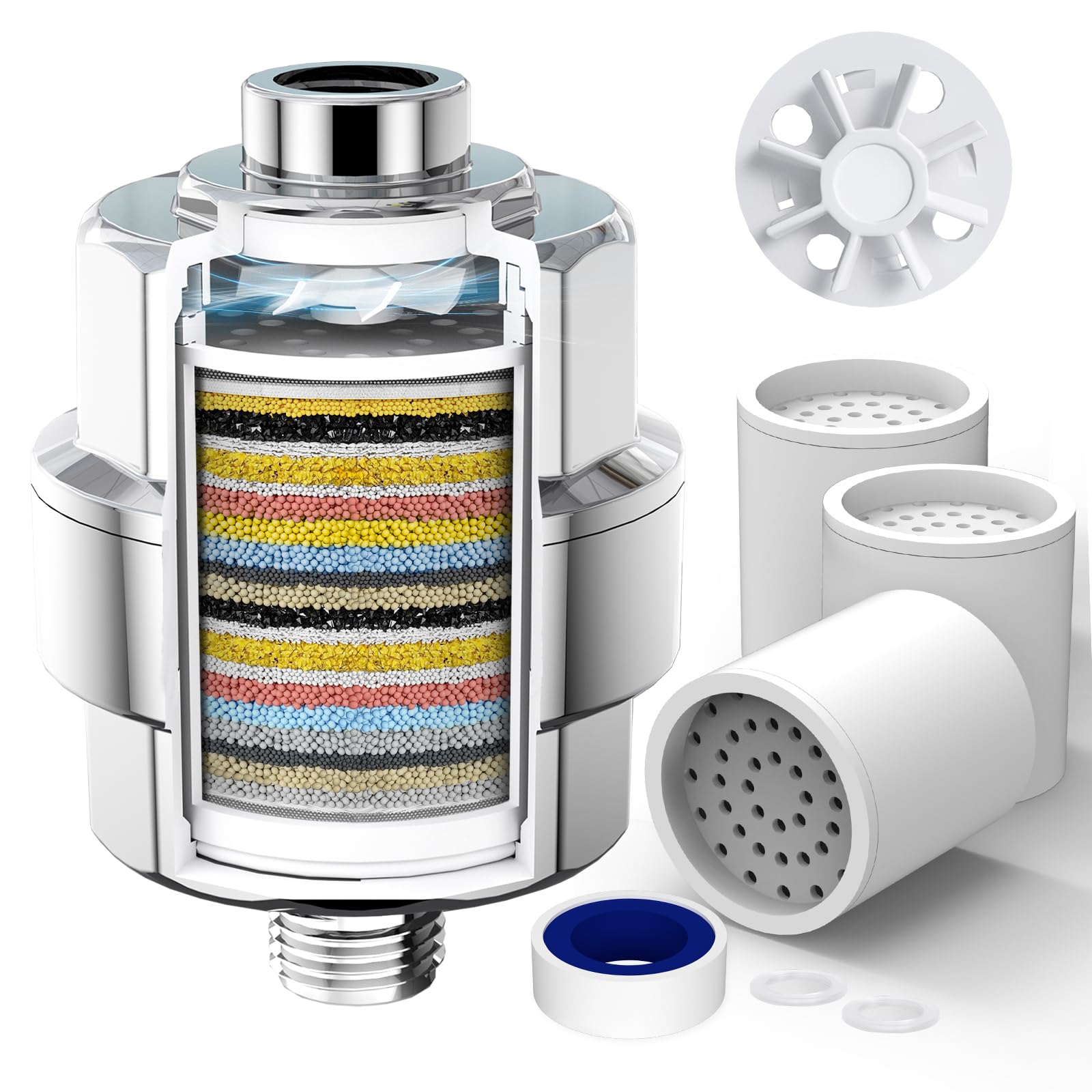 SR SUN RISE 20-Stage Shower Head Filter for Hard Water